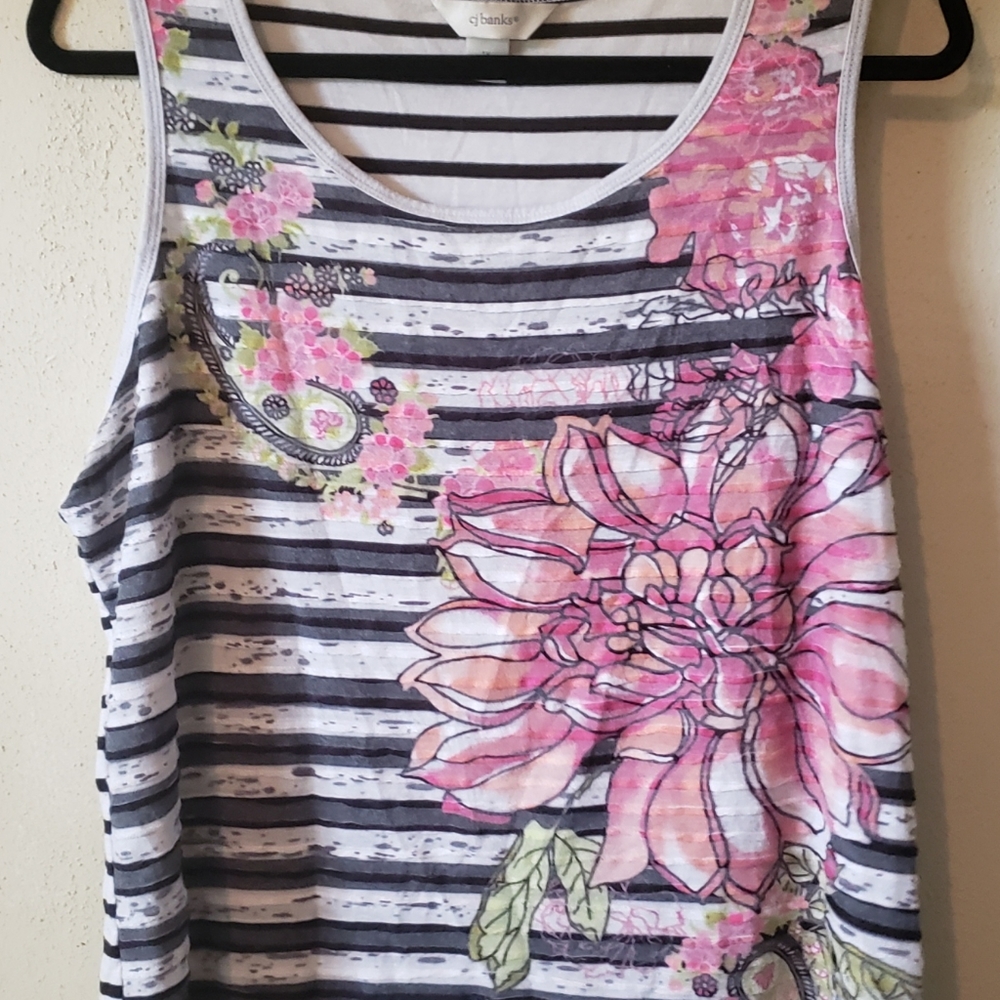 CJ Banks floral plus tank top